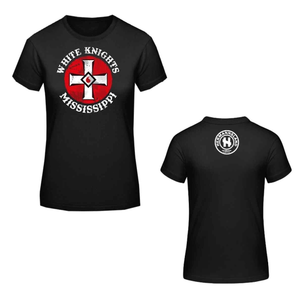 Versand Schwarz White Mississippi Hermannsland Knights T-Shirt Frauen -