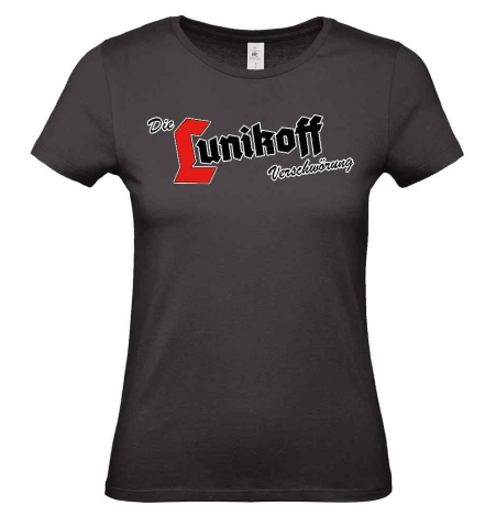 Frauen T-Shirt Die Lunikoff Verschwrung Band Logo Schwarz